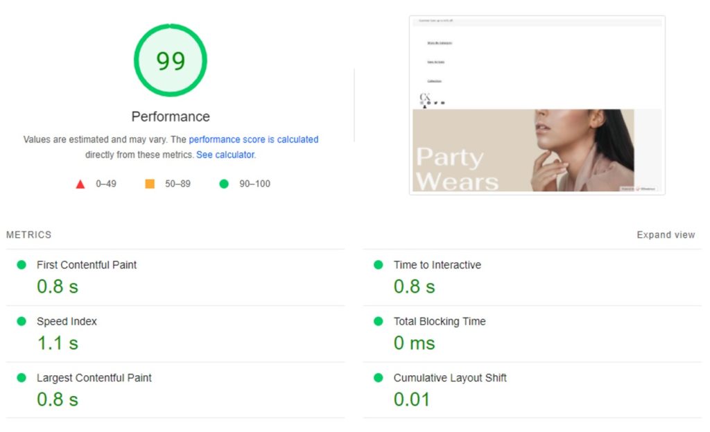 Astra Theme Pagespeed Results Second Test