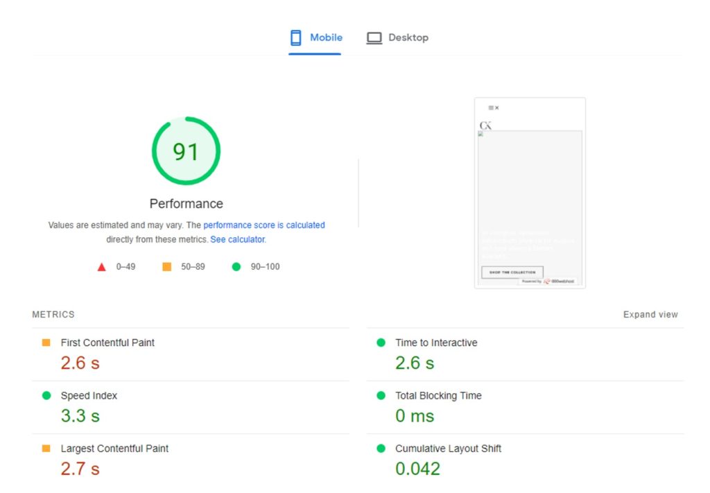 Astra Theme Pagespeed Results Third Test