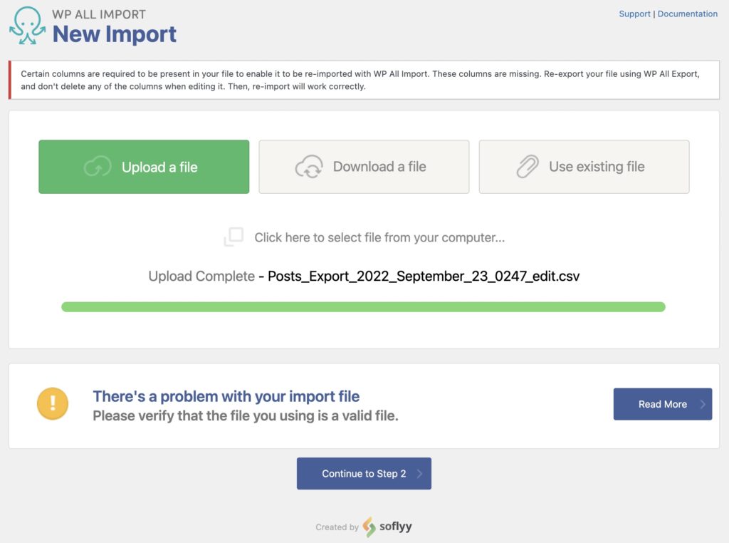 Bulk Edit WordPress Data Error with Import File