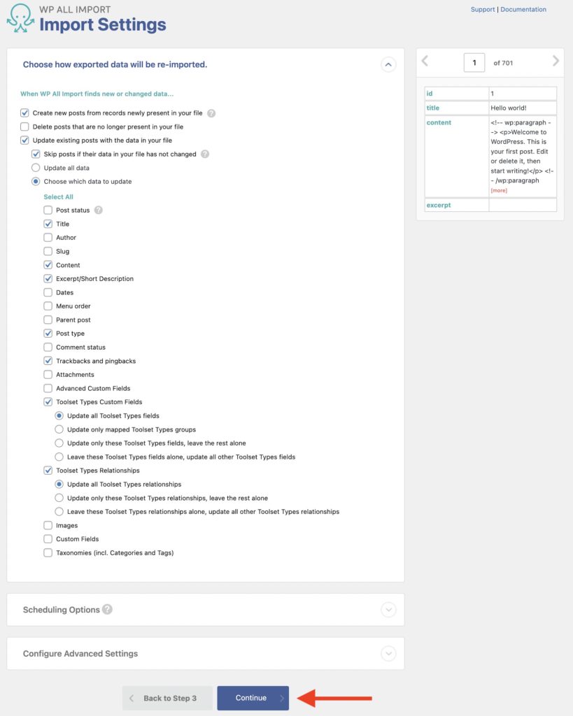 Bulk Edit WordPress Data Import Settings