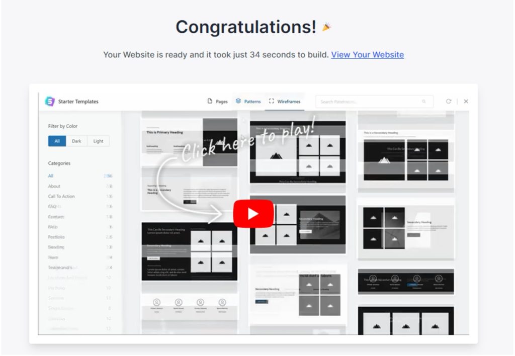 Congratulations Page