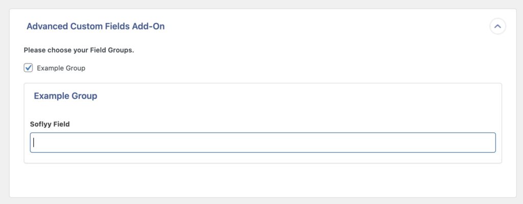Custom ACF Field Type Soflyy Field Example