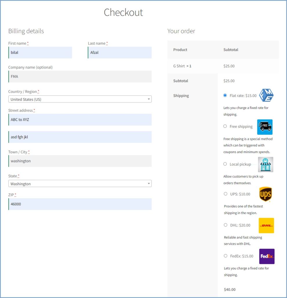 Custom Shipping Icons Checkout Page