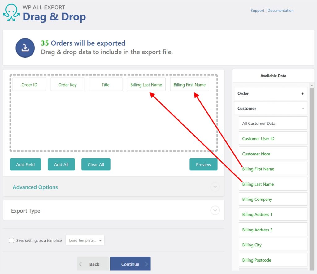 Customize Order Export Columns