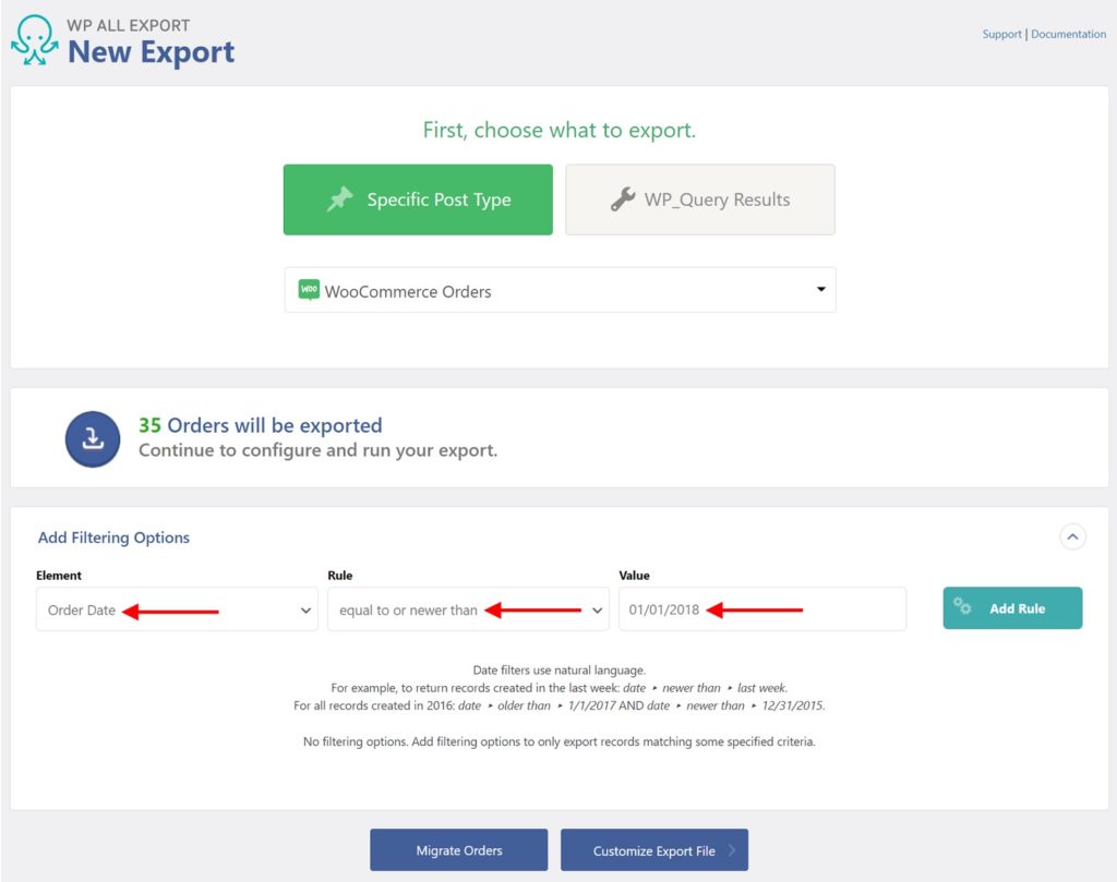 WooCommerce Orders Single Filter