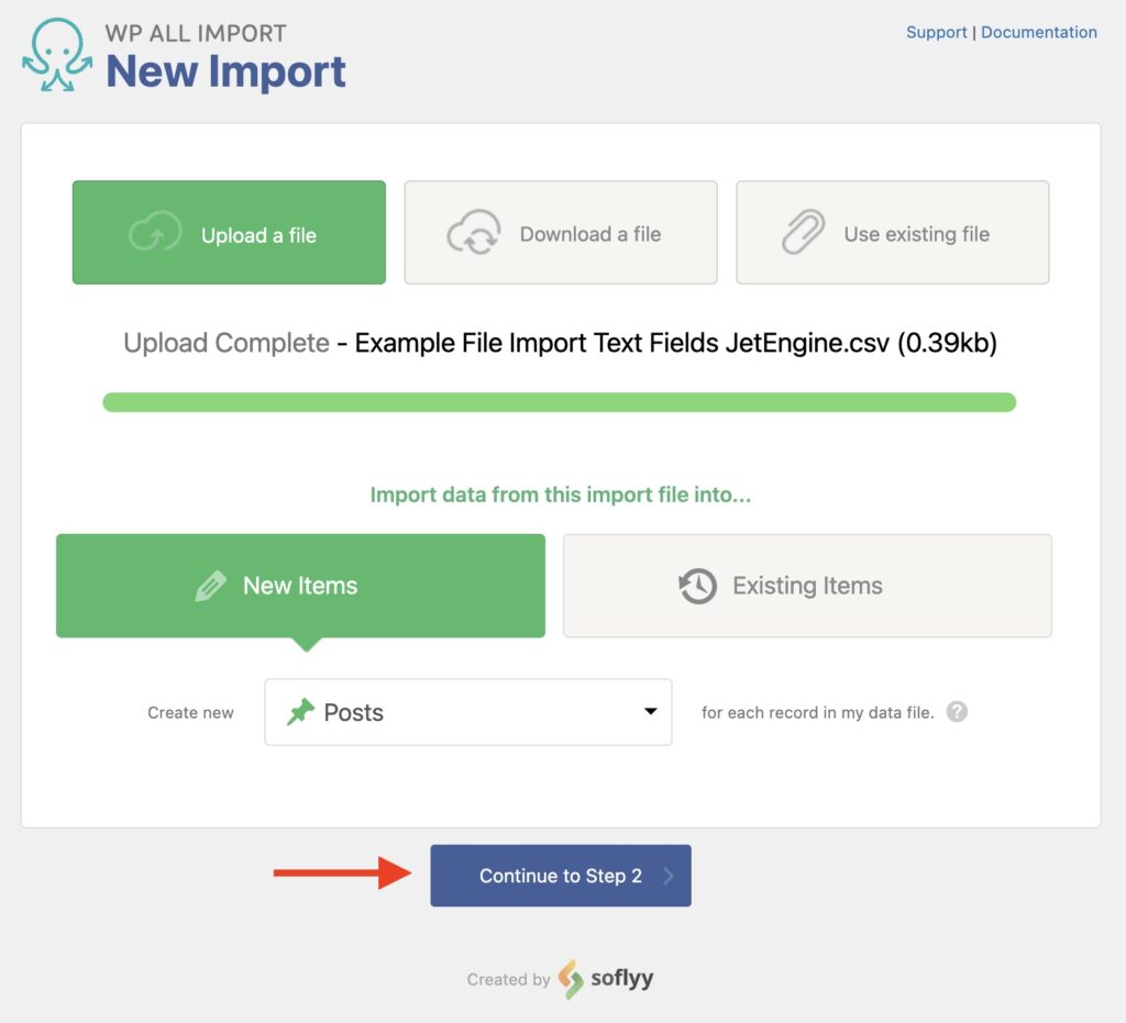 Import JetEngine Text Fields
