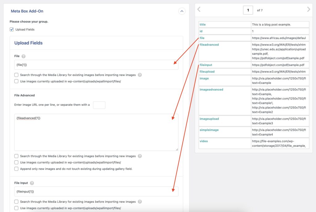 Import Meta Box Upload Fields Example