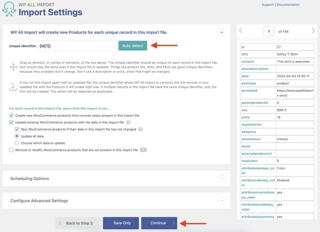 Import Products with Images Import Settings