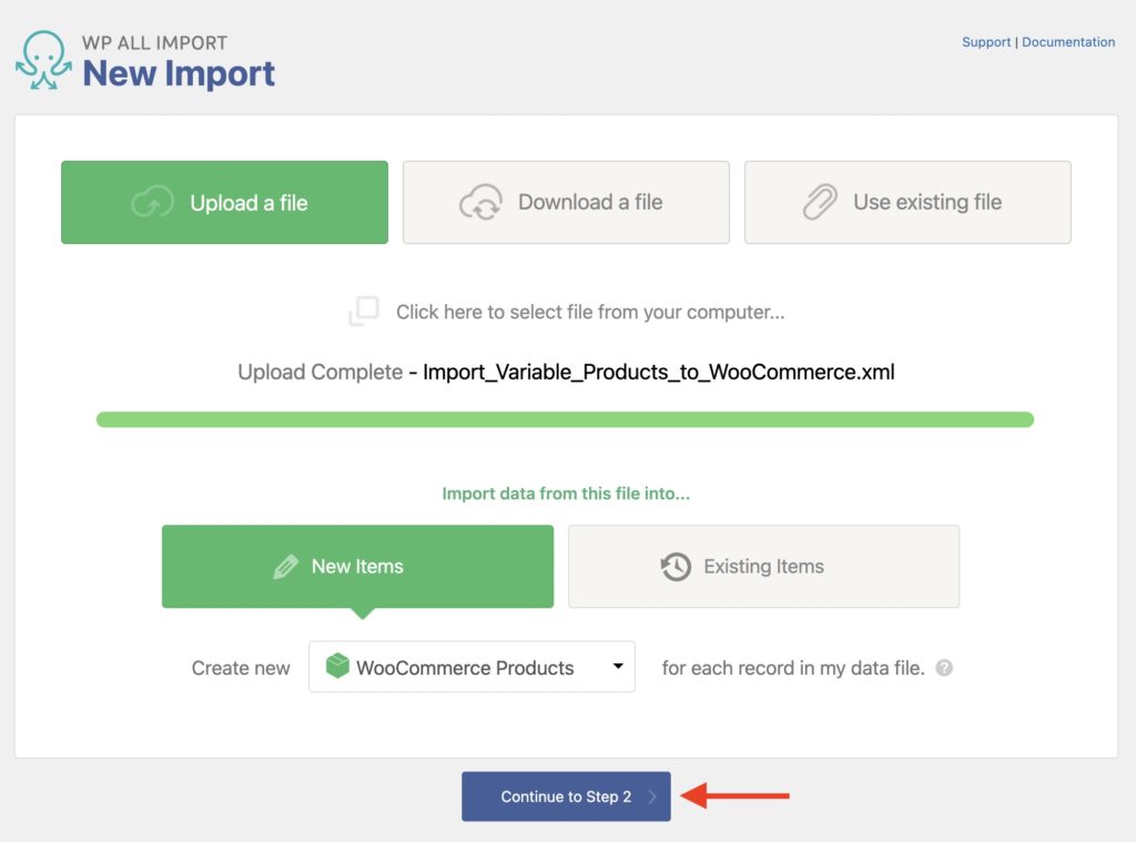 Import Variable Products New Import