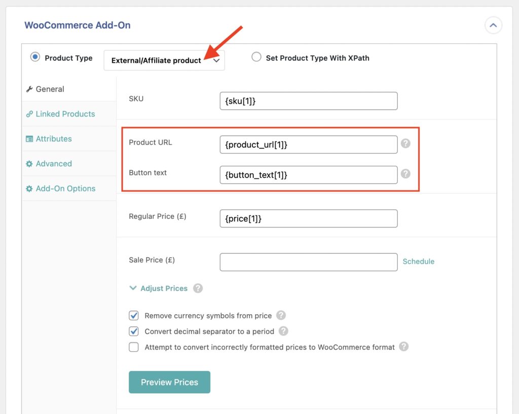 Import WooCommerce Products External Affiliate Product Type