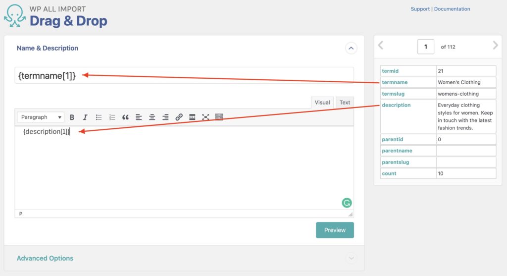 Import WordPress Categories and Tags Name and Description