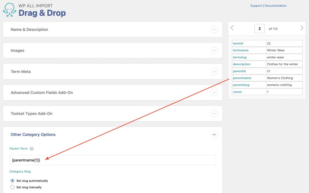 Import WordPress Categories and Tags Parent Term