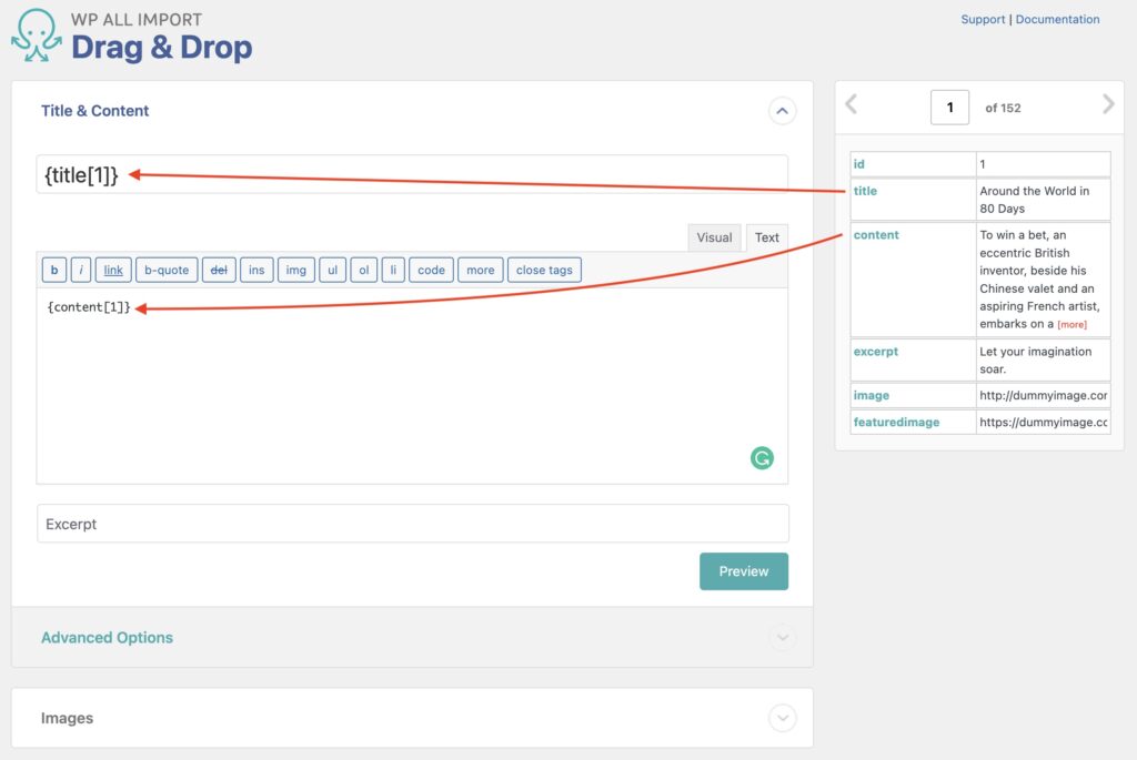 Import WordPress Posts with Images Drag and Drop