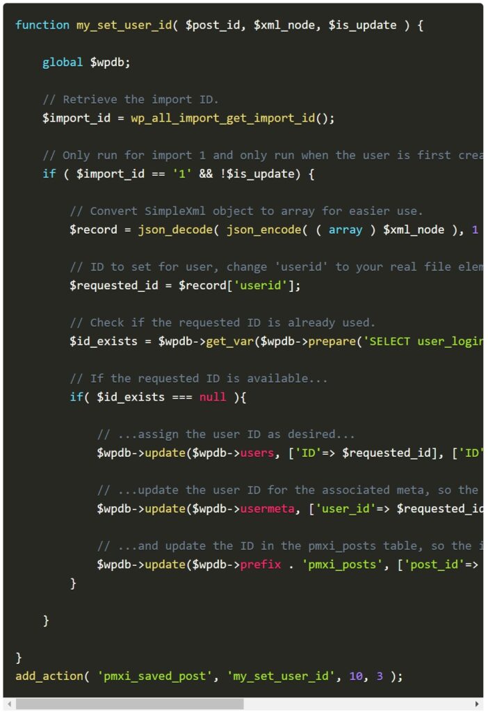 Maintain Old WordPress User ID Code