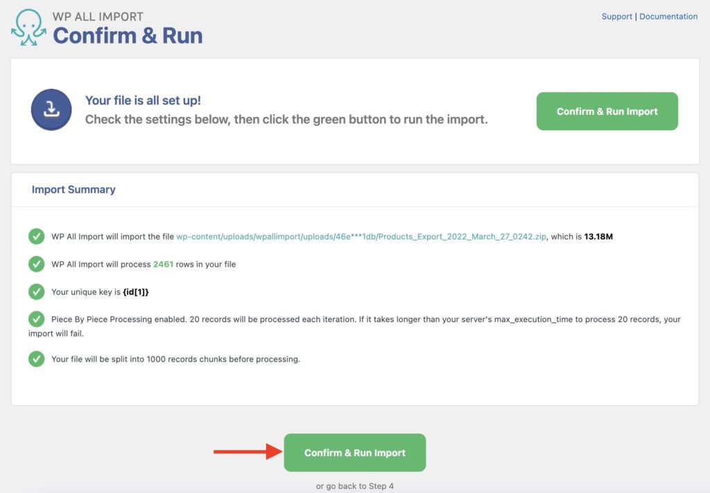 Migrate WooCommerce Products Run Import