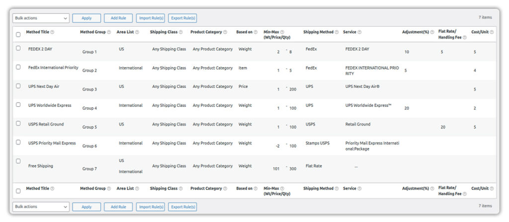 multi carrier shipping plugin shipping rules