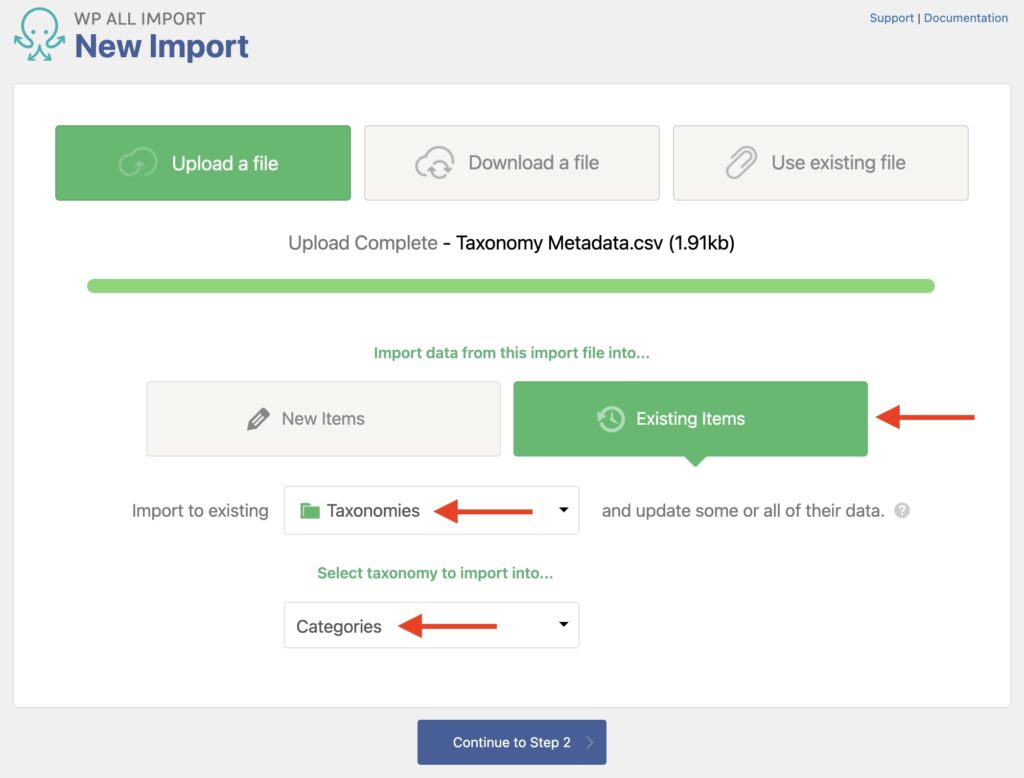 Taxonomy Meta and Images New Import