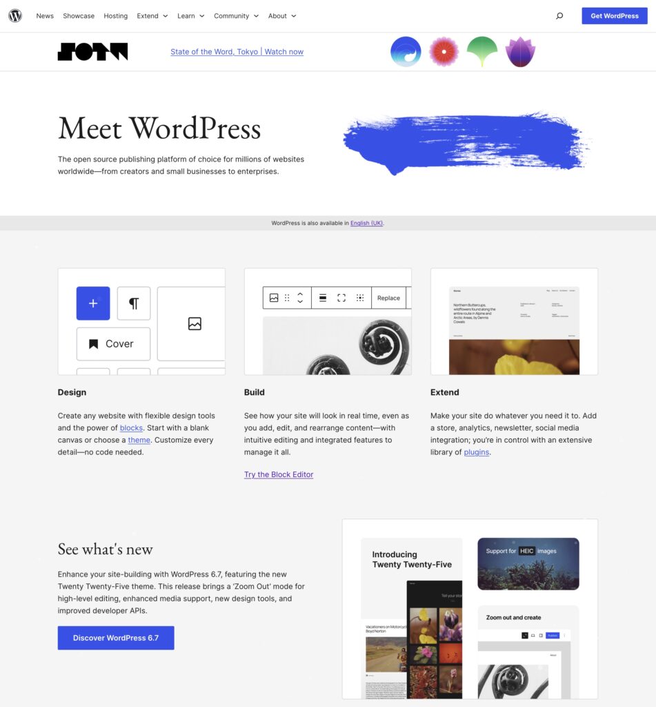 WordPress.org homepage