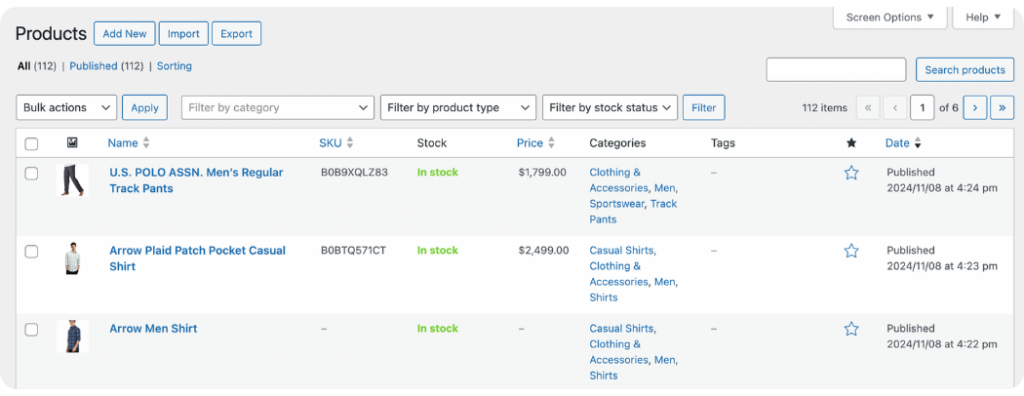 Amazon Product imported to WooCommerce