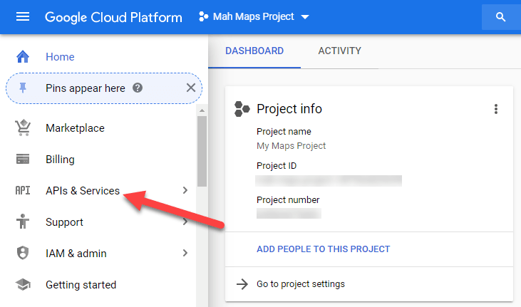 API and Services Google Geocoding