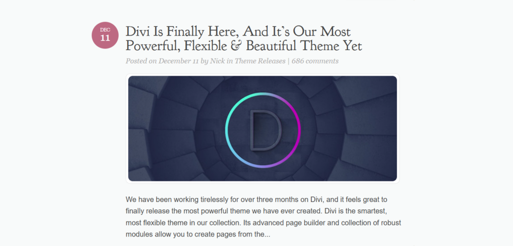 Divi launch announcement