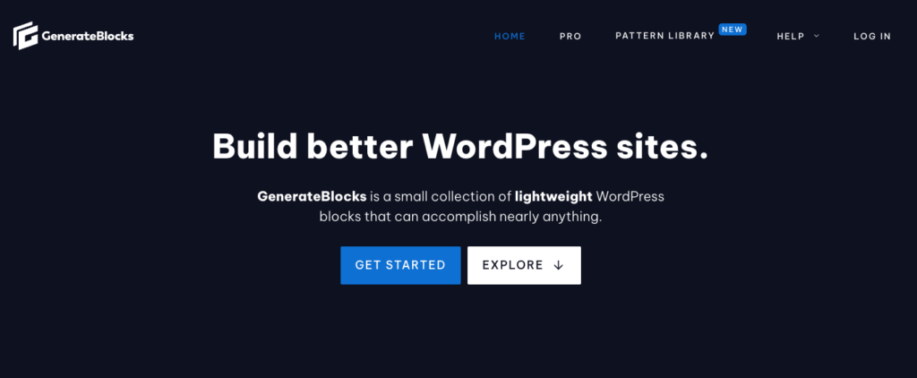 GenerateBlocks homepage