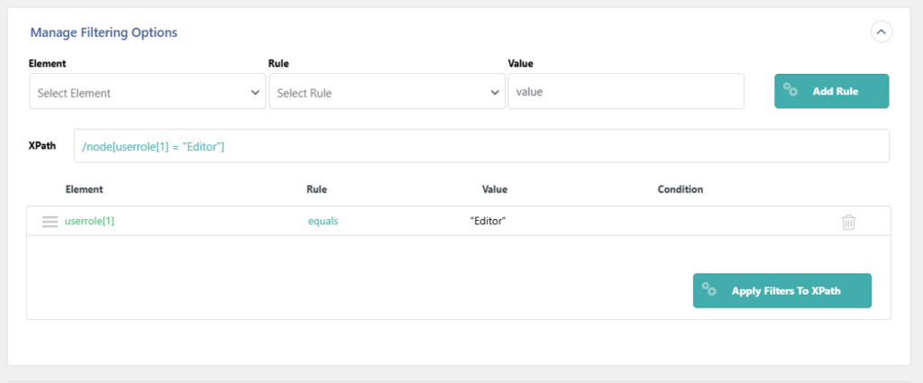 Manage Filtering Options WP All Import