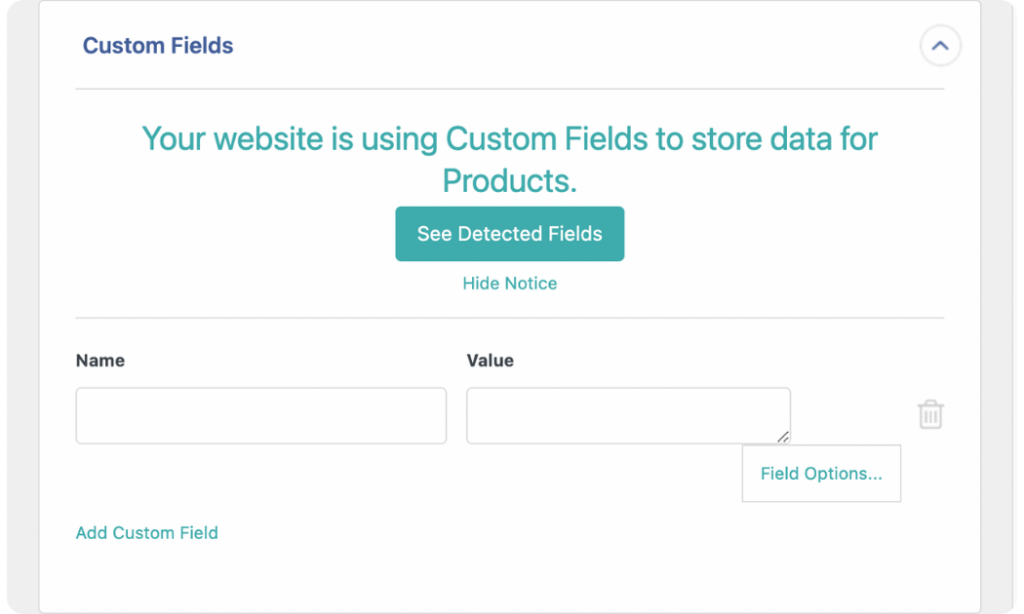 map product custom field