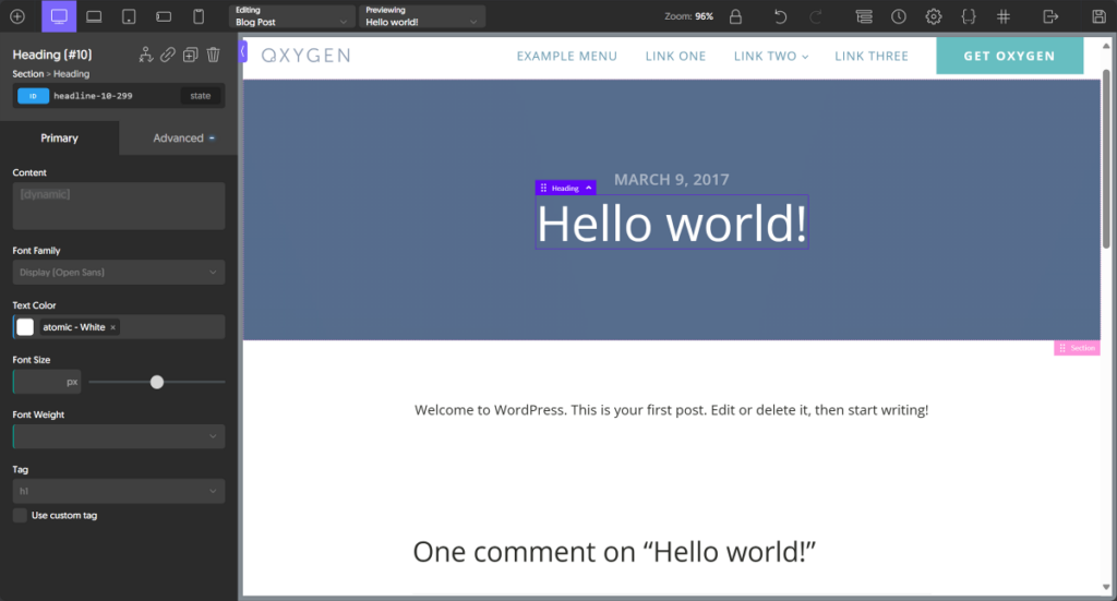 oxygen theme builder
