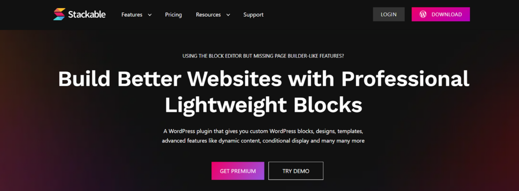 Stackable homepage