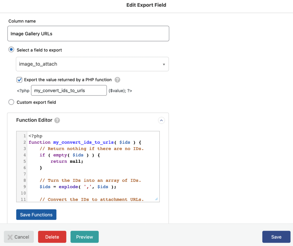 Using image on the image_to_attach field.